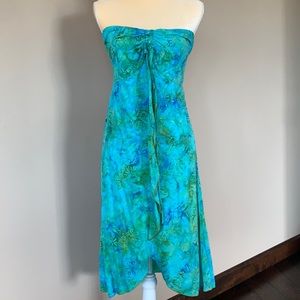 Strapless boutique Hawaiian print dress one size